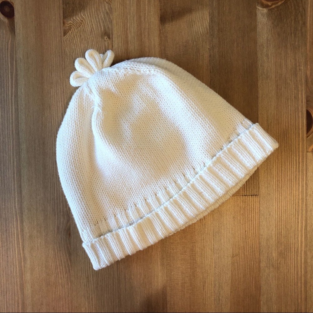 Baby Gap White Knit Beanie